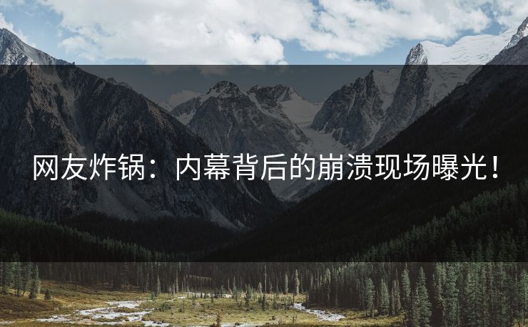 网友炸锅：内幕背后的崩溃现场曝光！