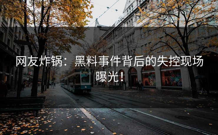 网友炸锅：黑料事件背后的失控现场曝光！