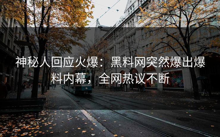 神秘人回应火爆：黑料网突然爆出爆料内幕，全网热议不断